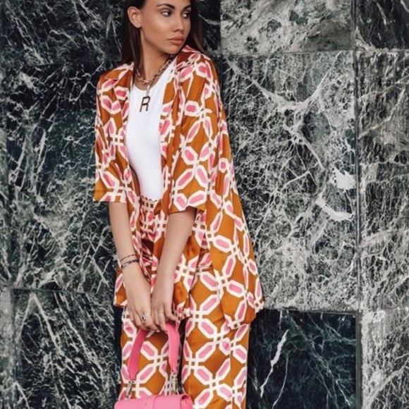 Zara Other Zara Printed Pajama Style Pant Set Poshmark